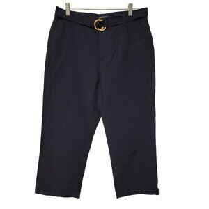 Vintage Lauren Ralph Lauren Petite Pants Navy Blue Sz 12P Belted Adjustable Snap